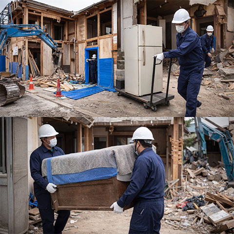 解体現場に対応した安全・効率的な搬出作業
